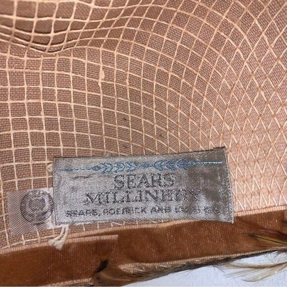 Vintage Feather 30s Fedora Panama Sun Hat Sears Milliner Roebuck USA Hipster main image 9